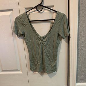 Green low cut crop Top